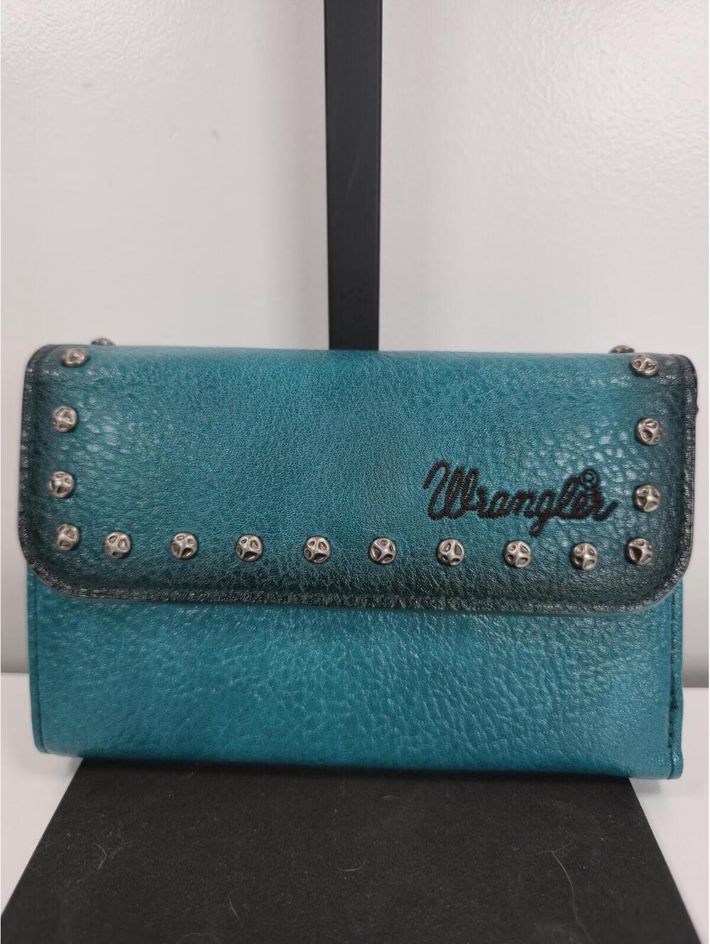 Wrangler Teal Studded Leather Wallet